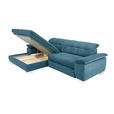 ECKSOFA in Mikrofaser Blau  - Chromfarben/Blau, Design, Textil/Metall (180/265cm) - Carryhome