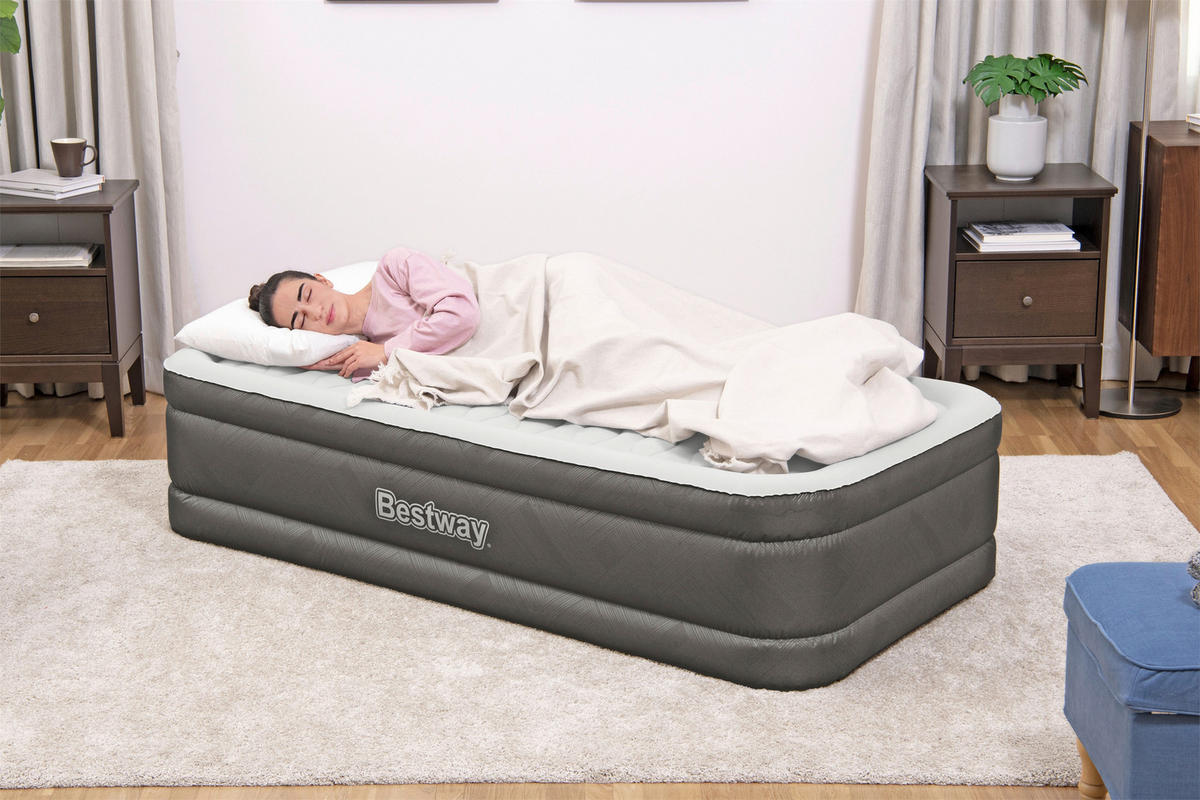 LUFTBETT FORTECH TWIN 69048 Grau, Dunkelgrau  - Dunkelgrau/Grau, KONVENTIONELL, Kunststoff (191/97/46cm) - Bestway