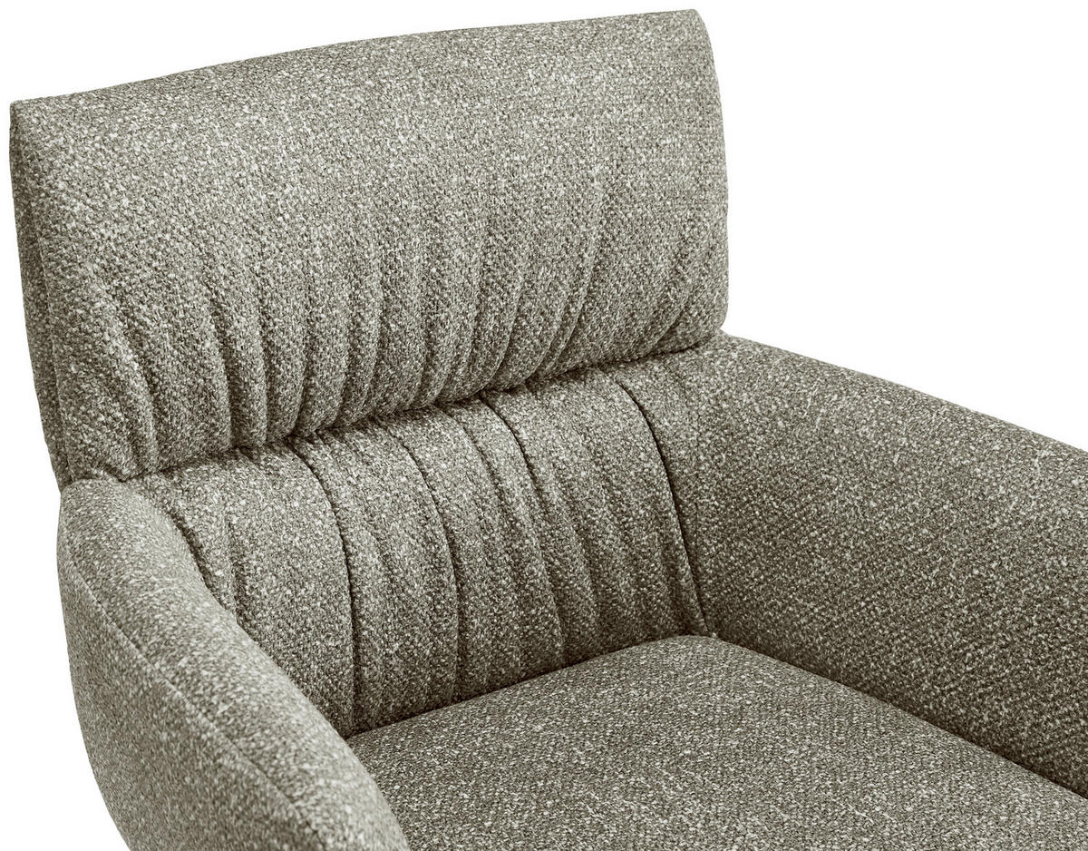 STOL MED ARMSTÖD järn linneimitation  - cappuccino/svart, Design, metall/textil (64/86/63cm) - Dieter Knoll