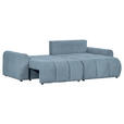 ECKSOFA in Flachgewebe Blau  - Blau/Schwarz, KONVENTIONELL, Kunststoff/Textil (256/157cm) - Carryhome