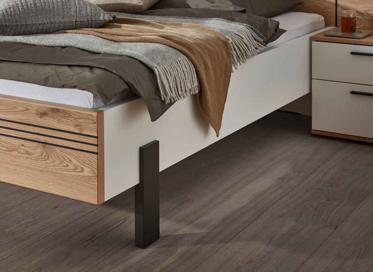 BETTANLAGE - Eichefarben/Anthrazit, KONVENTIONELL, Holz (180/200cm) - Dieter Knoll