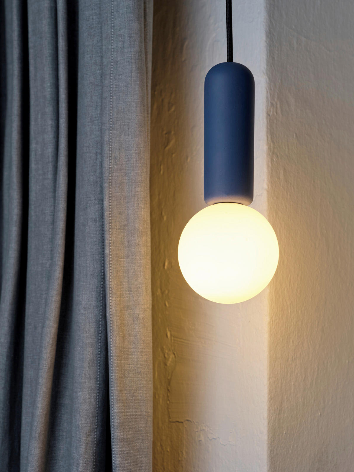 HÄNGELEUCHTE 10/120 cm  - Blau, Basics, Stein (10/120cm) - Osram