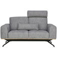 2-SITZER-SOFA in Struktur Grau  - Schwarz/Grau, Design, Holz/Textil (166/85-104/95cm) - Novel