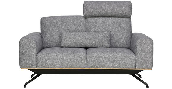 2-SITZER-SOFA in Struktur Grau - Schwarz/Grau, Design, Holz/Textil (166/85-104/95cm) - Novel