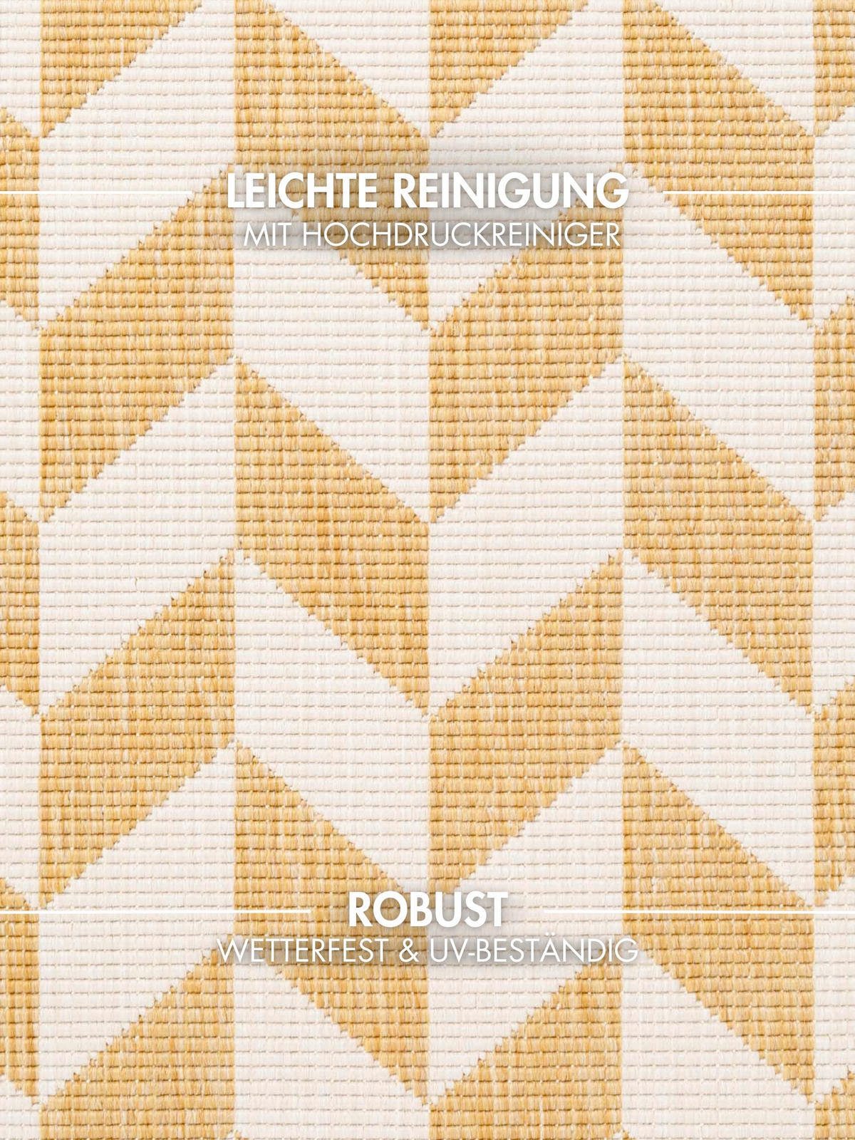 FLACHWEBETEPPICH 200/300 cm Haringey Weiß, Dunkelgelb rechteckig  - Dunkelgelb/Weiß, Design, Kunststoff (200/300cm)