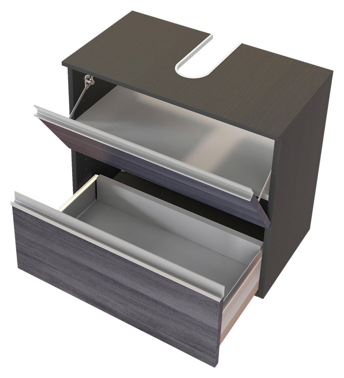 WASCHBECKENUNTERSCHRANK 60/54/35 cm  - Silberfarben/Alufarben, Basics, Holzwerkstoff/Kunststoff (60/54/35cm) - Held