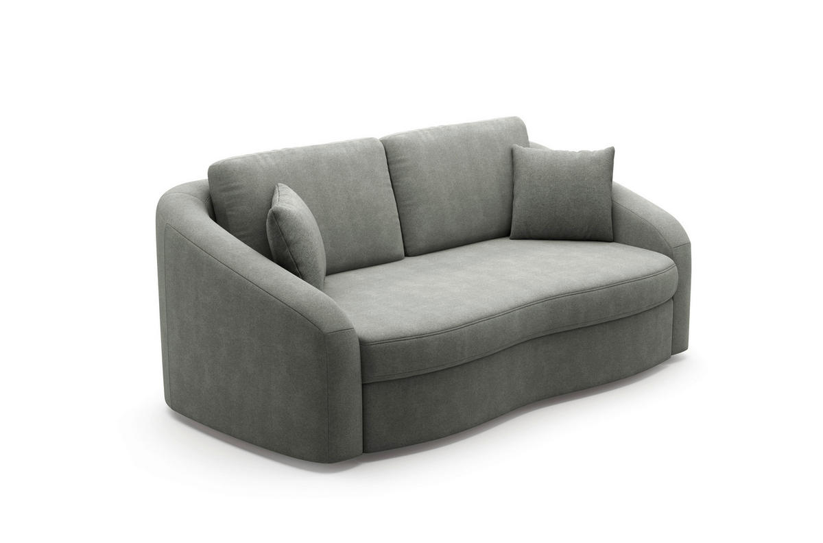 2,5-SITZER Mikrofaser Schlammfarben  - Schlammfarben/Schwarz, MODERN, Kunststoff/Textil (196/88/107cm) - Sit & More
