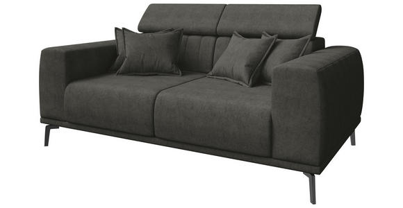 2-SITZER-SOFA  in Webstoff Dunkelgrau  - Dunkelgrau/Schwarz, KONVENTIONELL, Textil/Metall (200/80/113cm) - Carryhome