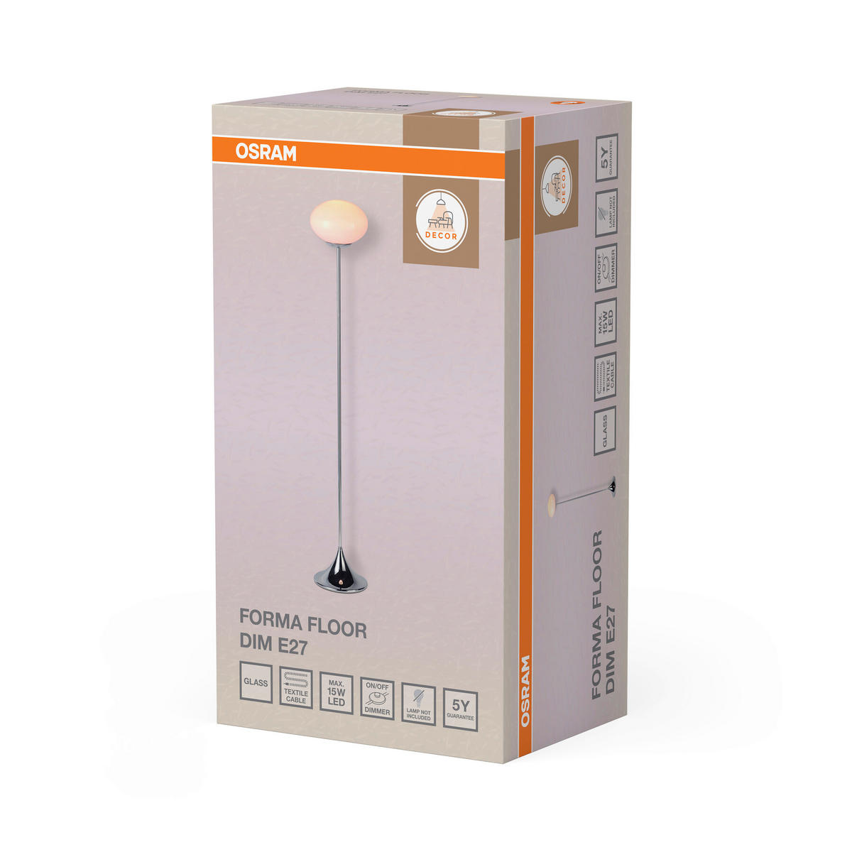 STEHLEUCHTE 25/149 cm  - Rosa, Design, Glas/Metall (25/149cm) - Osram