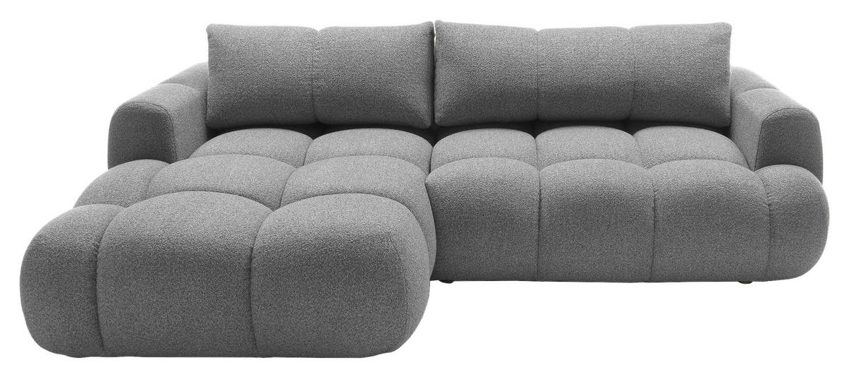 ECKSOFA Hellgrau Struktur  - Hellgrau/Schwarz, KONVENTIONELL, Kunststoff/Textil (172/272cm) - Carryhome