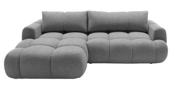 ECKSOFA Hellgrau Struktur  inkl. Rückenkissen, Bettkasten, Schlaffunktion, Rücken echt, Liegefläche im Originalstoff  - Hellgrau/Schwarz, KONVENTIONELL, Kunststoff/Textil (172/272cm) - Carryhome