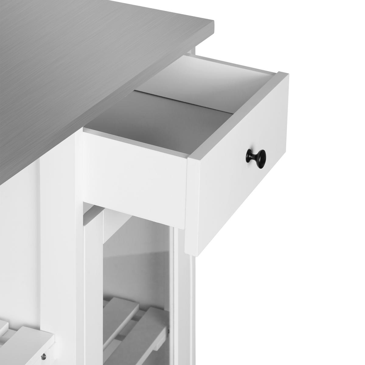 KÜCHENINSEL   in Weiß, Edelstahlfarben  - Edelstahlfarben/Schwarz, Basics, Holzwerkstoff/Kunststoff (76/87/48cm) - MID.YOU