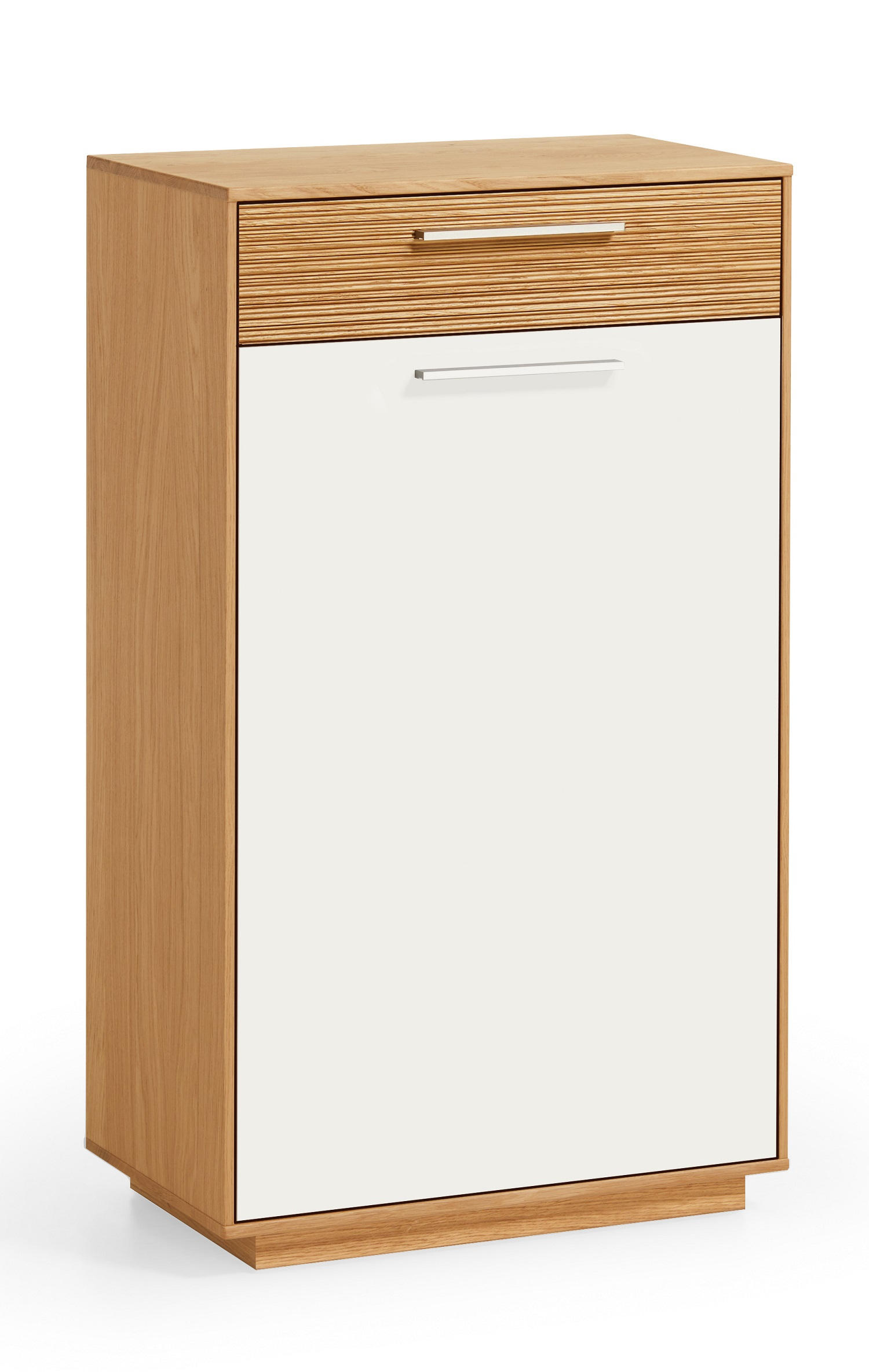 SCHUHSCHRANK Eiche furniert, massiv, teilmassiv Weiß, Eichefarben - Eichefarben/Weiß, Design, Holz/Holzwerkstoff (60/103/37cm)
