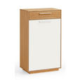 GARDEROBE 3-teilig  in 130/195/37 cm  - Eichefarben/Weiß, Design, Glas/Holz (130/195/37cm) - Novel
