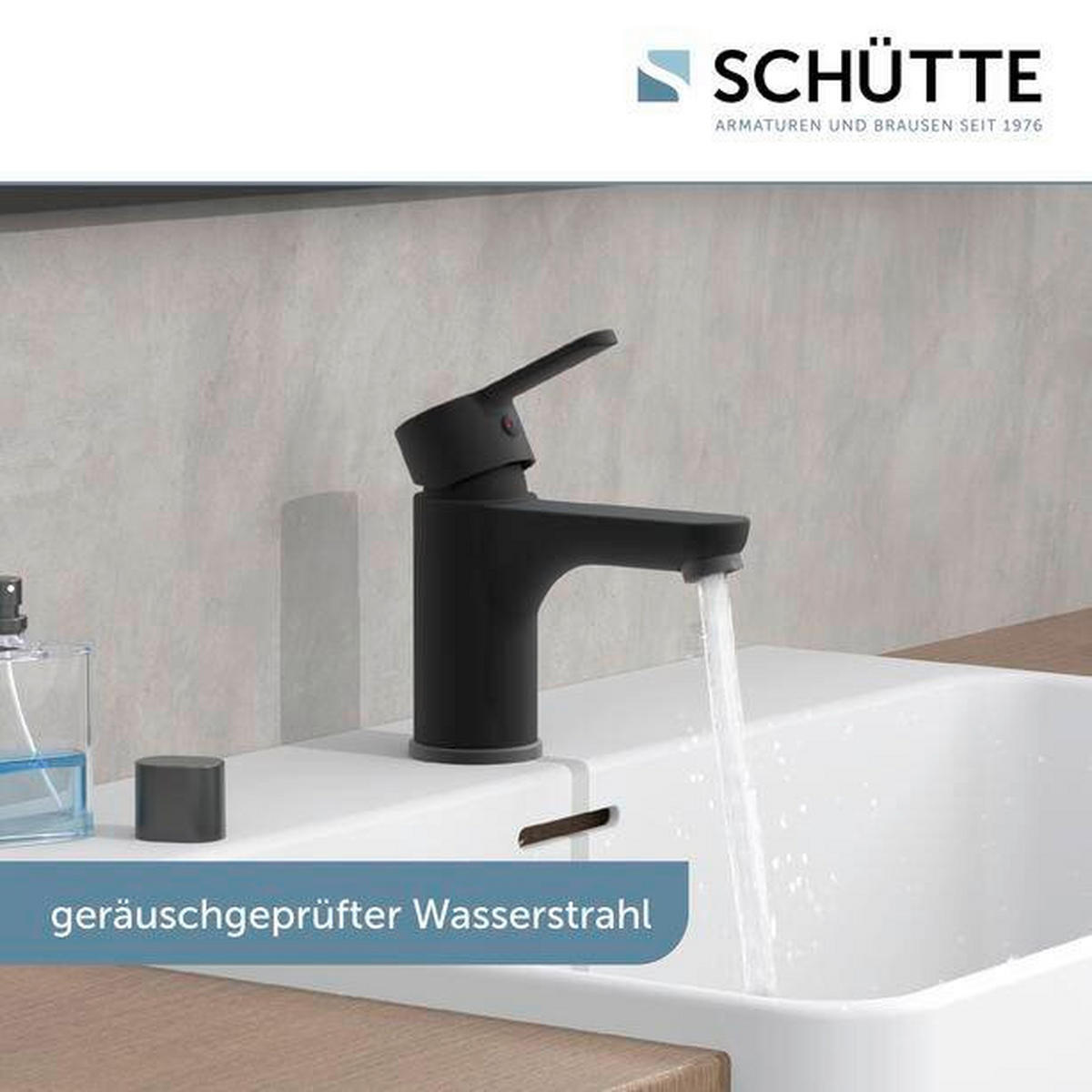 WASCHTISCHARMATUR 44106  - Schwarz, KONVENTIONELL, Metall (5,0/13,0/14,5cm) - Schütte