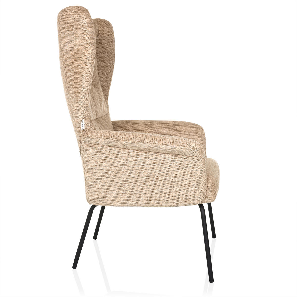 OHRENSESSEL Bouclé Beige  - Beige/Schwarz, MODERN, Textil/Metall (71/110/71cm) - MID.YOU