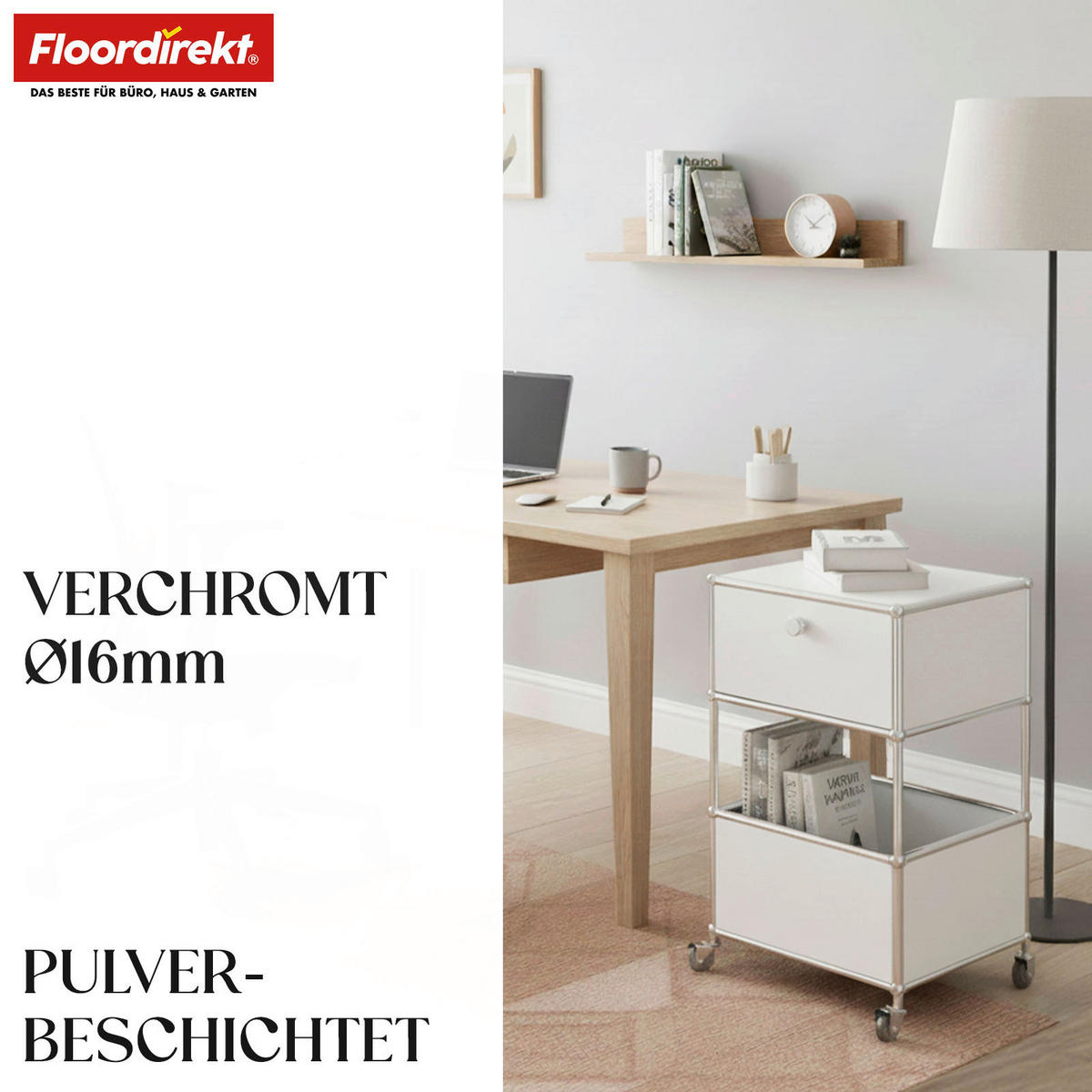 REGAL Weiß  - Weiß, Basics, Metall (40/69/40cm) - Floordirekt