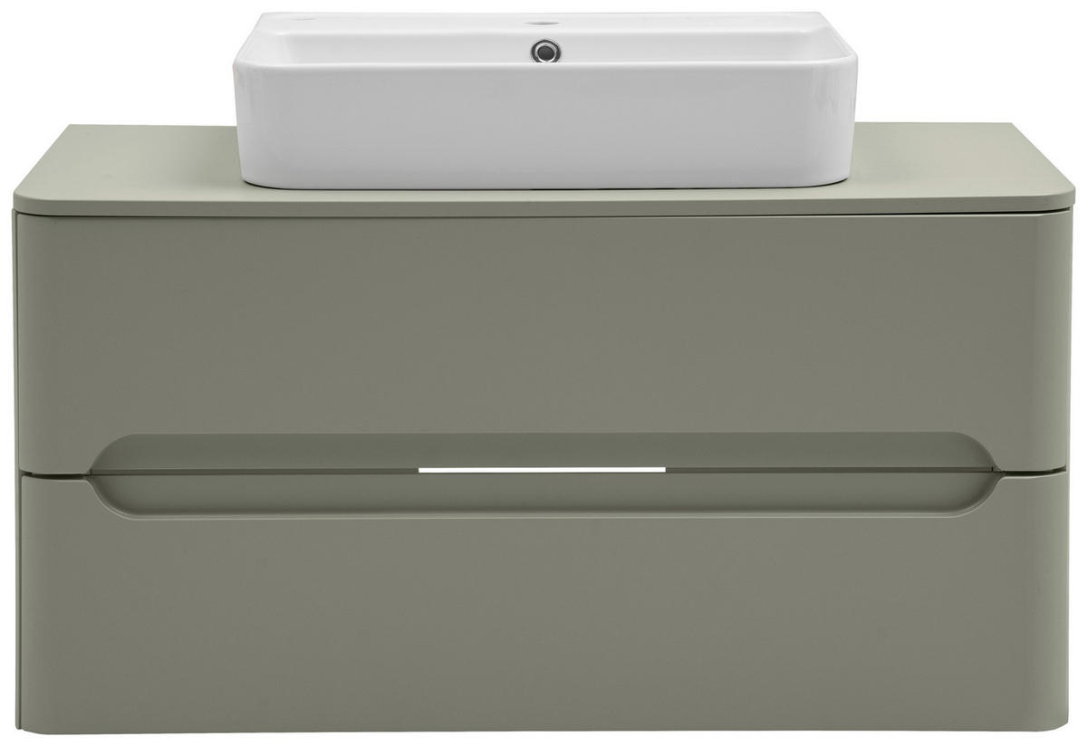 WASCHTISCHKOMBI 101 cm  - Schilfgrün/Weiß, KONVENTIONELL, Keramik/Holzwerkstoff (101cm) - Xora