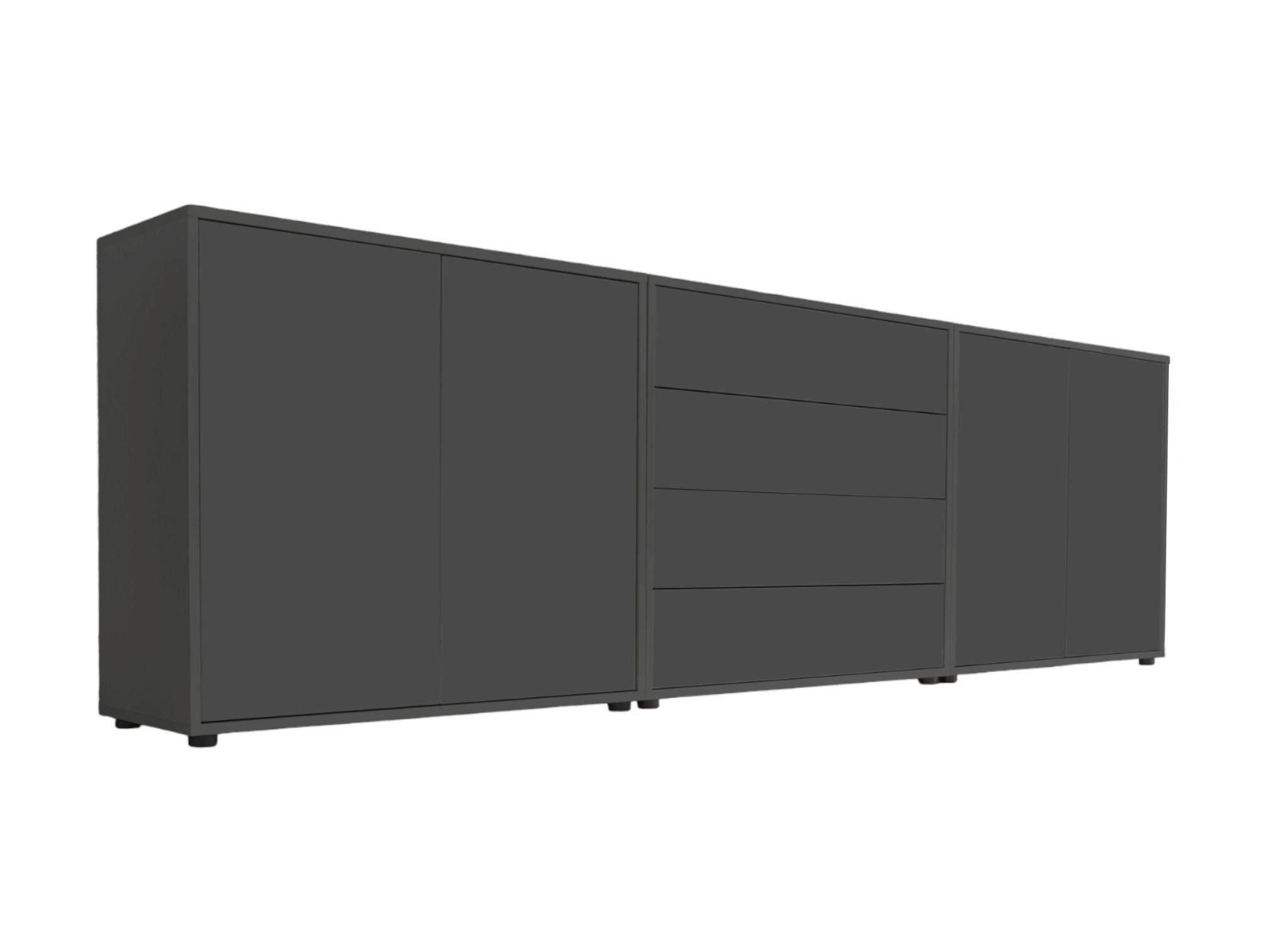 E-shop MID.YOU ŠIROKÁ KOMODA, antracitová, 237/73/33 cm