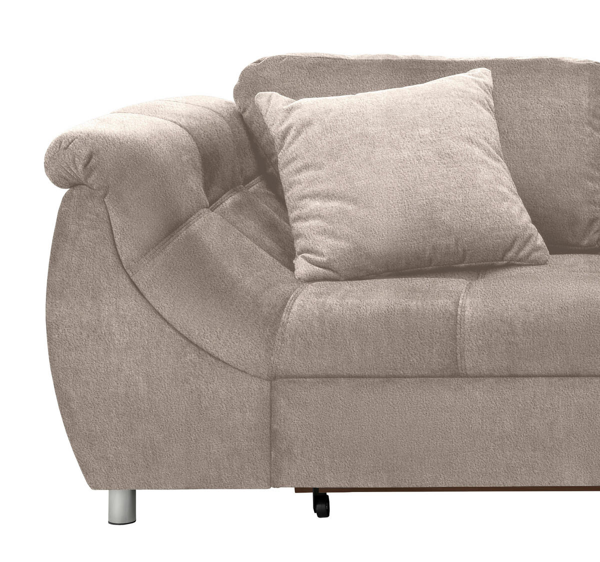 ROZKLADACIA ROHOVÁ POHOVKA, textil, taupe - chrómová/taupe, Modern, kov/textil (250/190cm) - Livetastic