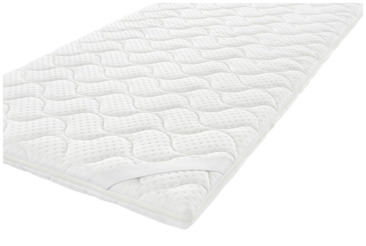 VRCHNÍ MATRACE, 90/200 cm - bílá, Basics, textil (90/200cm) - Novel