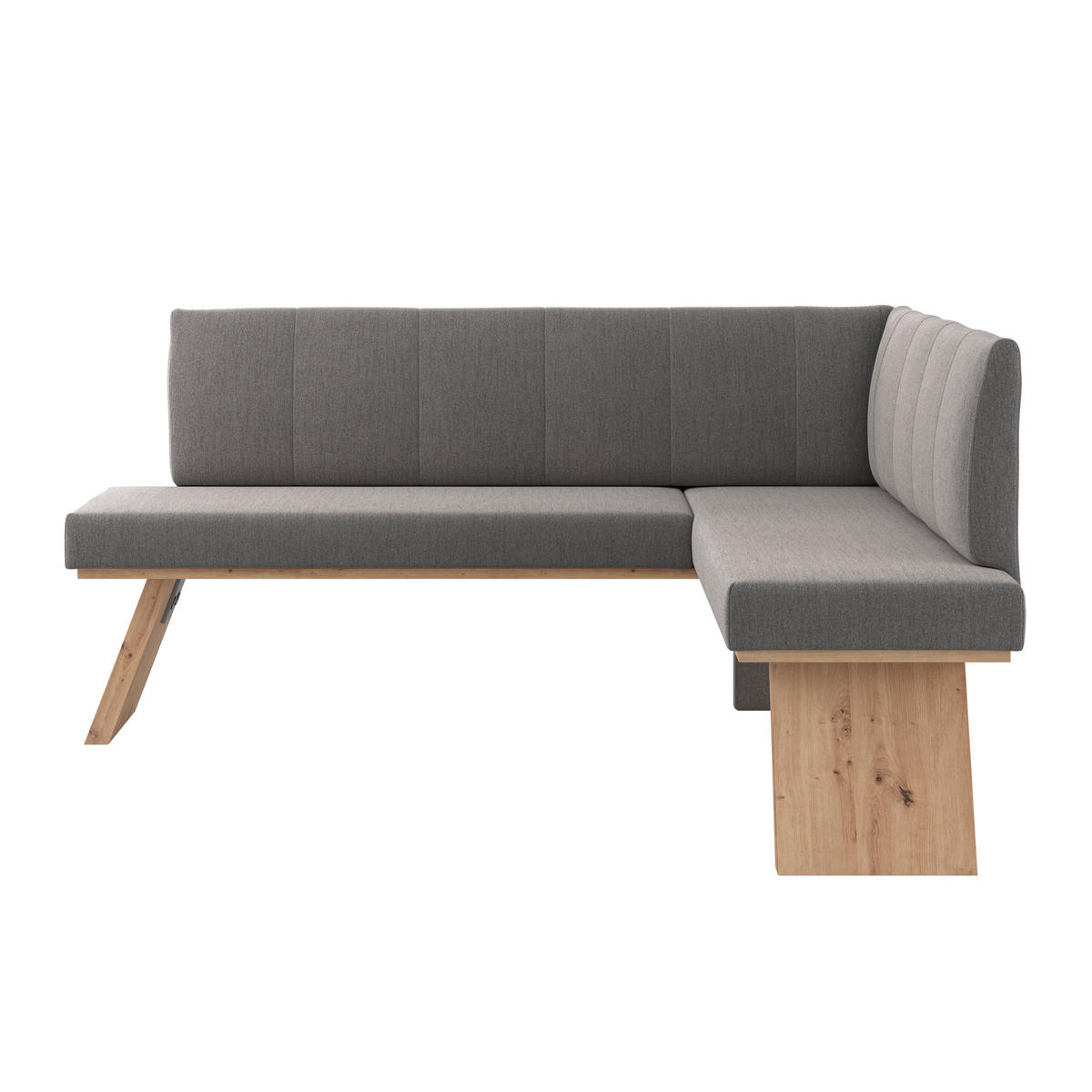 ECKBANK 185/150 cm Webstoff Dunkelgrau   - Eichefarben/Dunkelgrau, KONVENTIONELL, Textil (185/150cm) - Livetastic