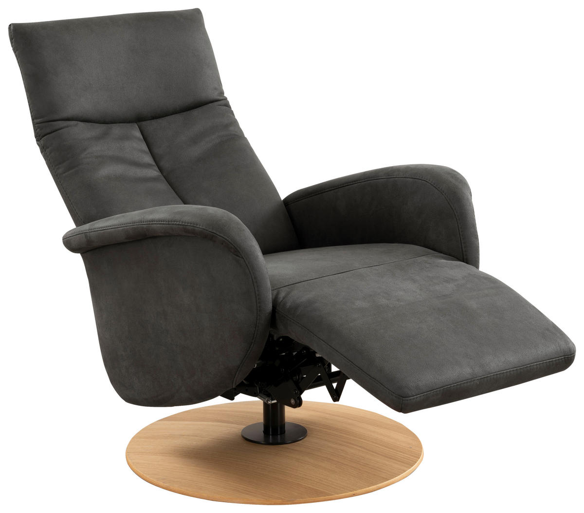 DREHSTUHL  in Mikrofaser Anthrazit  - Eichefarben/Anthrazit, Konventionell, Holz/Textil (75/112/82cm) - Sit & More