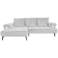 ECKSOFA Hellgrau Webstoff  - Hellgrau/Schwarz, Design, Textil/Metall (180/266cm) - Welnova