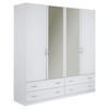 DREHTÜRENSCHRANK 181/197/54 cm 4-türig  - Silberfarben/Weiß, KONVENTIONELL, Glas/Holzwerkstoff (181/197/54cm) - Boxxx