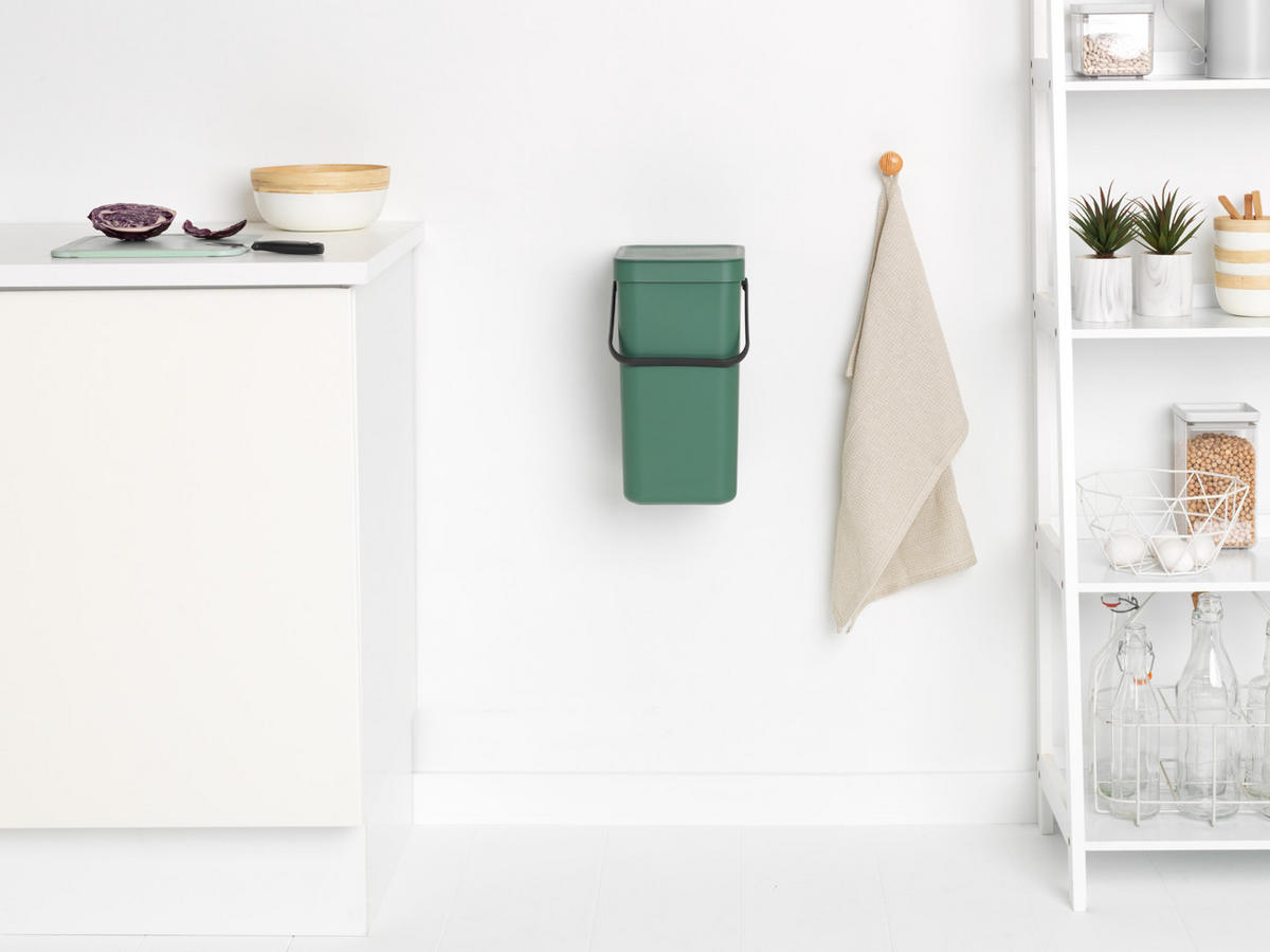 KOŠ ZA SMETI - zelena, Basics, umetna masa (20/35.1/24.9cm) - Brabantia