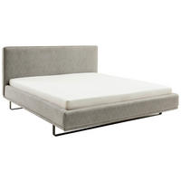 POLSTERBETT 180/200 cm, inkl.  in Hellgrau  - Hellgrau/Schwarz, Design, Textil/Metall (180/200cm) - Schöner Wohnen
