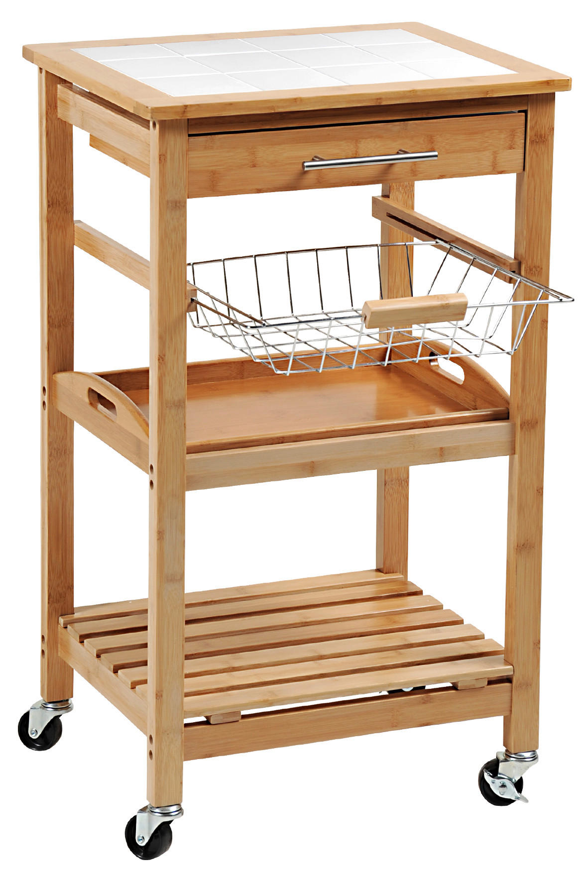 KOLICA ZA SERVIRANJE  prirodne boje  drvo, metal      - prirodne boje, Basics, drvo/metal (49/38/81cm) - Kesper