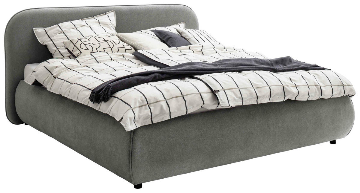 POLSTERBETT 180/200 cm,  in Grau,  - Grau, Design, Holz/Textil (180/200cm) - Schöner Wohnen