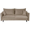SCHLAFSOFA Flachgewebe Beige  - Beige/Schwarz, Design, Holz/Kunststoff (216/96/102cm) - MID.YOU