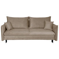 SCHLAFSOFA  mit Liegefunktion Flachgewebe Beige  - Beige/Schwarz, Design, Holz/Kunststoff (216/96/102cm) - MID.YOU