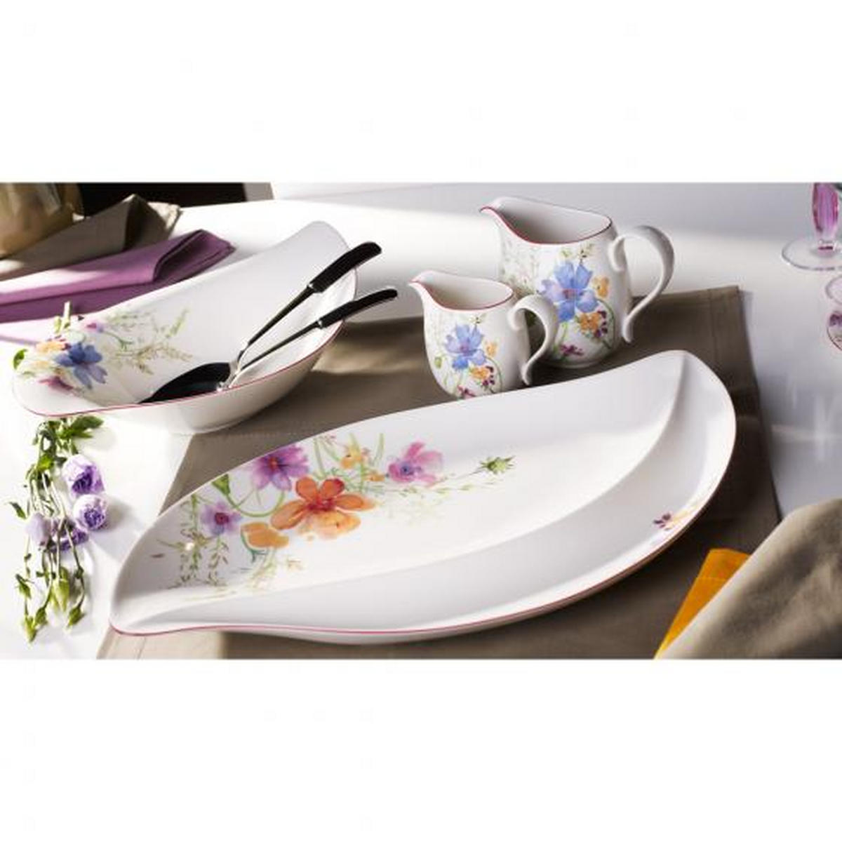SALATSCHÜSSEL  Mariefleur Serve and Salad 24 cm  - Multicolor/Weiß, Basics, Keramik (24cm) - Villeroy & Boch