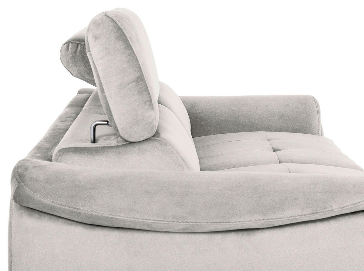 SCHLAFSOFA in Textil Hellgrau  - Chromfarben/Hellgrau, Design, Textil/Metall (203/77-98/103cm) - MID.YOU