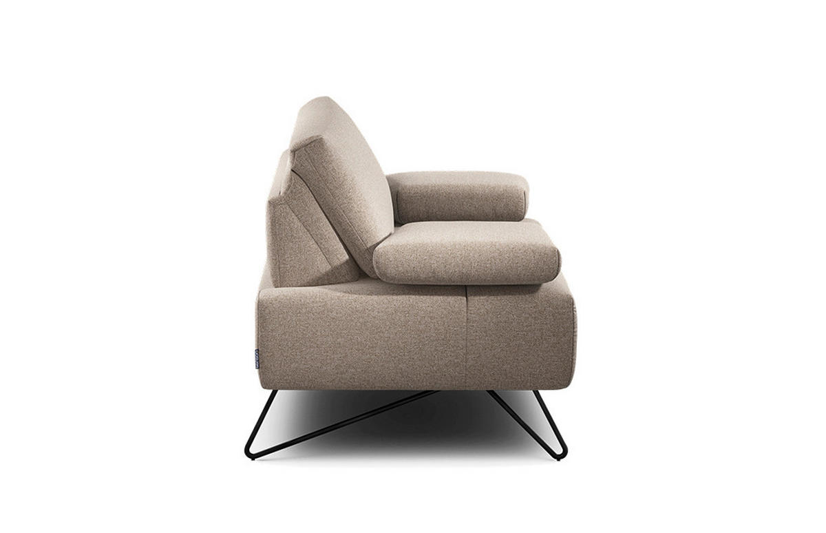 SESSEL in Chenille Sandfarben  - Sandfarben/Schwarz, Design, Textil/Metall (114-142/85/86-94cm) - SENSOO