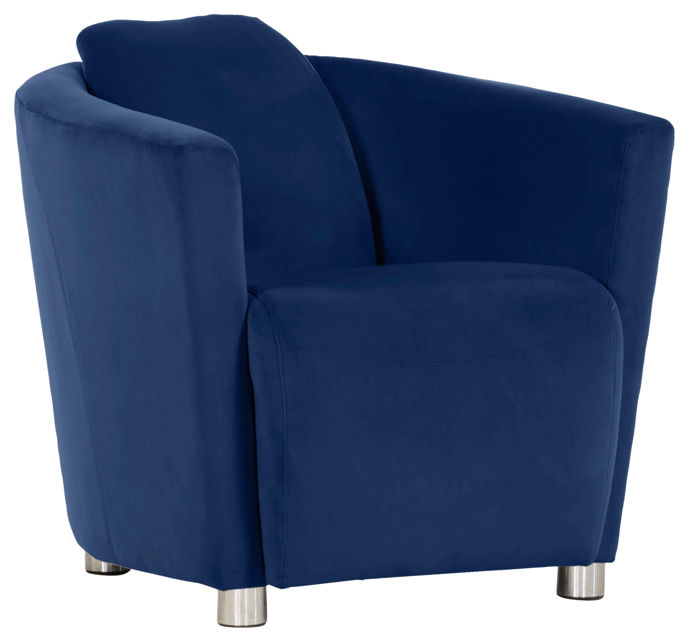 COCKTAILSESSEL Mikrofaser Blau    - Chromfarben/Blau, Design, Holzwerkstoff/Textil (72/72/85cm)