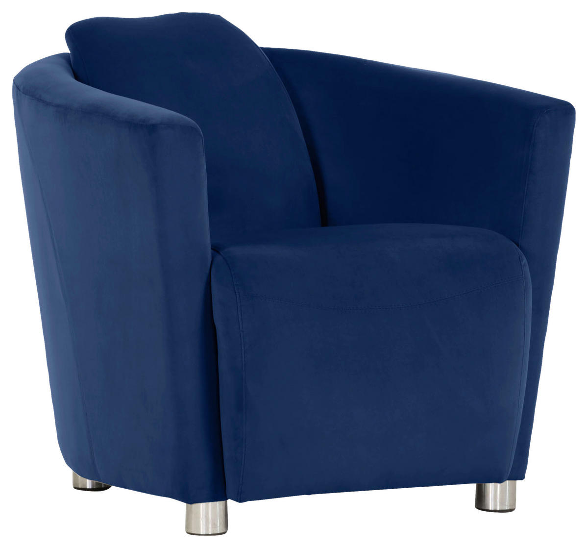 COCKTAILSESSEL Mikrofaser Blau  - Chromfarben/Blau, Design, Holzwerkstoff/Textil (72/72/85cm)