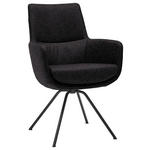 ARMLEHNSTUHL  Beinauswahl, Lederauswahl, Typenauswahl, Sitzfläche 360° drehbar   - Anthrazit/Schwarz, Design, Leder/Metall (60/90/61cm) - Dieter Knoll