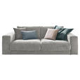 2-SITZER-SOFA in Cord Grau  - Schwarz/Grau, Design, Kunststoff/Textil (230/85/127cm) - Hom`in