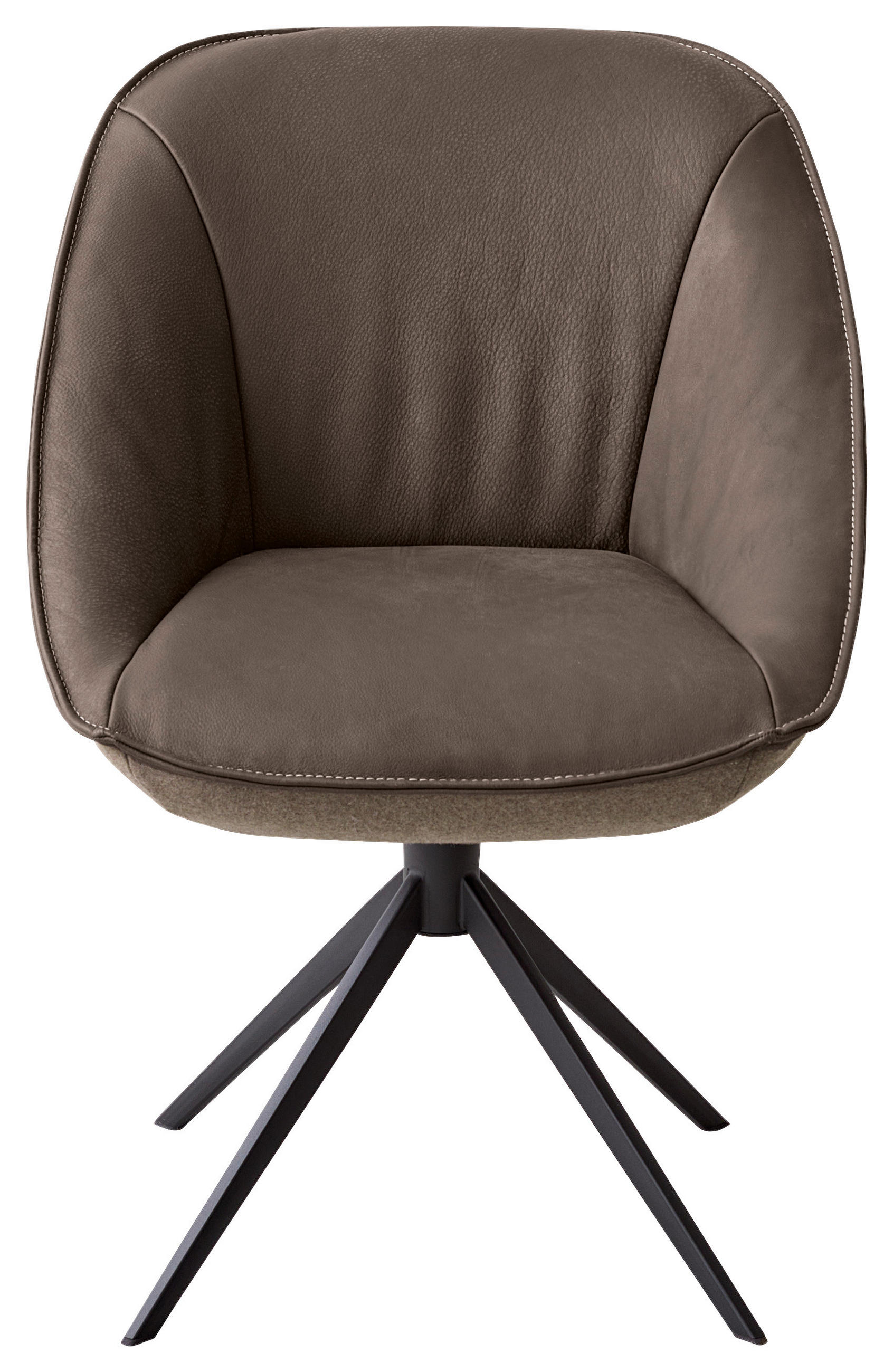 ARMLEHNSTUHL  in Flachgewebe Kombination Echtleder/Stoff pigmentiert  - Beige/Schwarz, Design, Leder/Textil (63/88/70cm) - Koinor