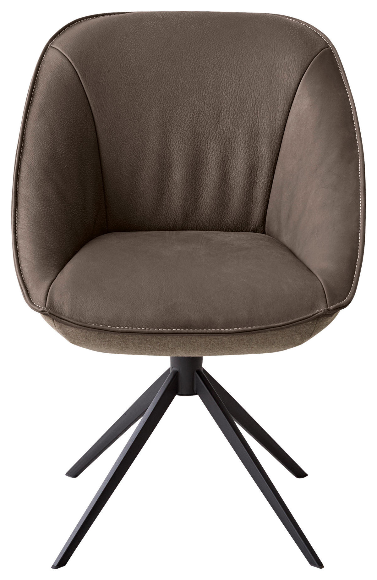 ARMLEHNSTUHL  in Flachgewebe Kombination Echtleder/Stoff pigmentiert  - Beige/Schwarz, Design, Leder/Textil (63/88/70cm) - Koinor
