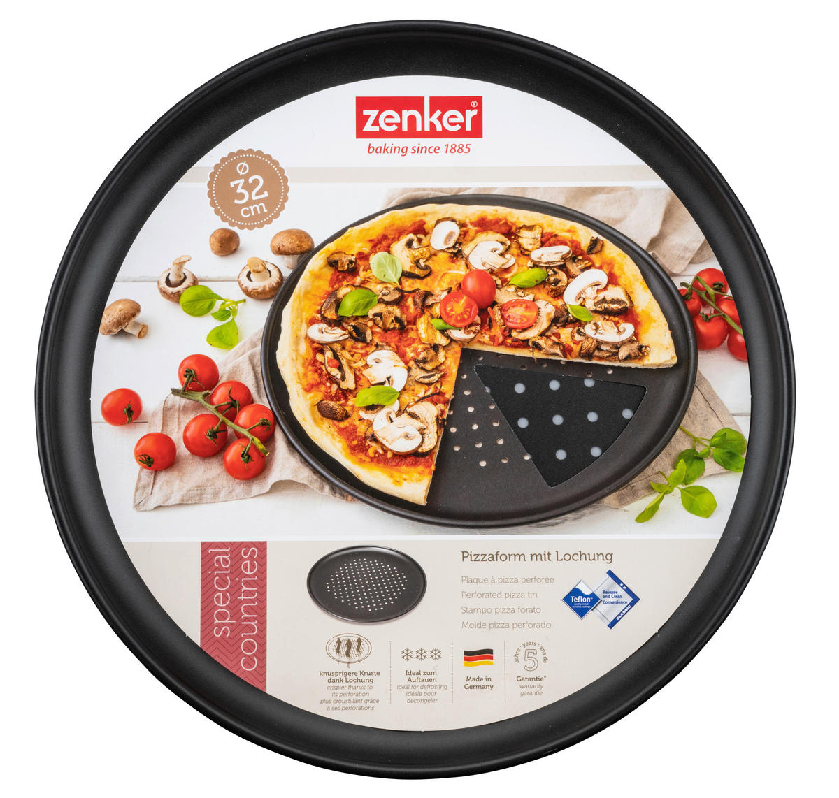 PIZZABLECH - Schwarz, Basics, Metall (32cm) - Zenker