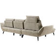 ECKSOFA inkl. Funktionen Beige Mikrofaser Armteilverstellung, Sitztiefenverstellung, Kopfstütze  - Beige/Schwarz, Design, Textil/Metall (170/325cm) - Novel