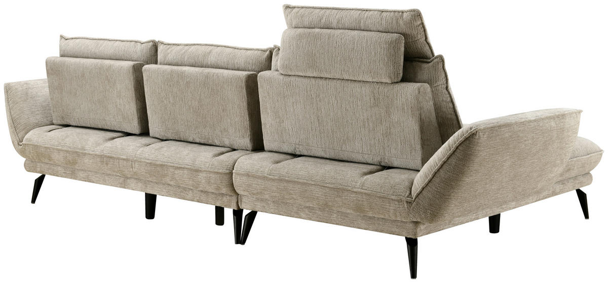 ECKSOFA Beige Mikrofaser  - Beige/Schwarz, Design, Textil/Metall (170/325cm) - Novel