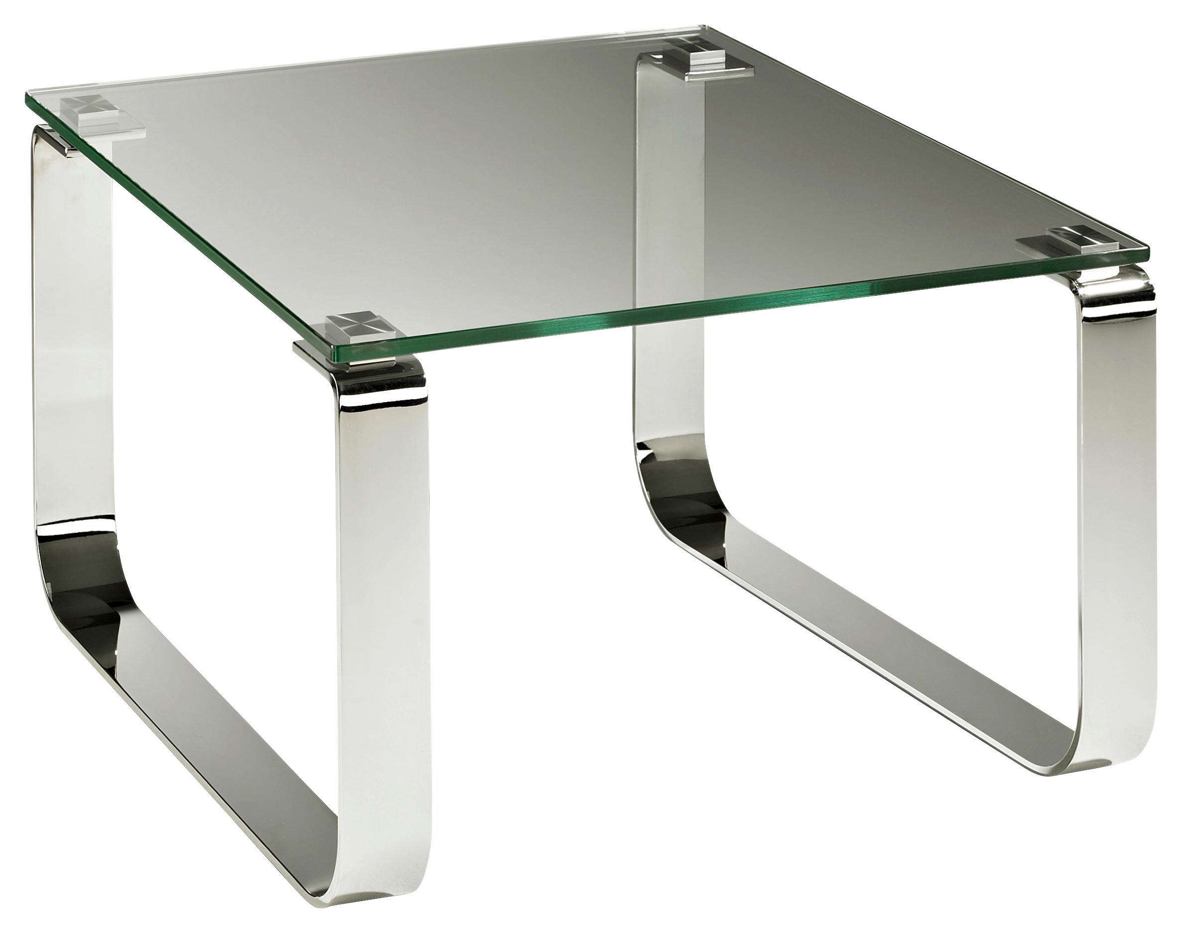COUCHTISCH in Metall, Glas 70/70/40 cm  - Klar/Chromfarben, MODERN, Glas/Metall (70/70/40cm) - Novel