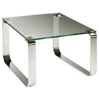 COUCHTISCH in Metall, Glas 70/70/40 cm  - Klar/Chromfarben, MODERN, Glas/Metall (70/70/40cm) - Novel