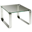 COUCHTISCH in Metall, Glas 70/70/40 cm  - Chromfarben/Klar, MODERN, Glas/Metall (70/70/40cm) - Novel